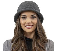 VIVISENCE Chapeau Classique Élégant pour Femme Automne Et Hiver en Laine Et Alpaga Idéal pour Les Journées Froides Confortable 7044, Gris Foncé,Taille Unique