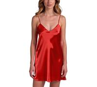 Vivisence Chemise de nuit Satin Bretelles réglables Agréable au toucher Le tissu 2039, Rouge,S