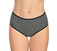 VIVISENCE Culotte Classique Slip pour Femme 4017, Bande Noire : Gris Foncé,42
