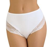 VIVISENCE Culotte Féminine Classique Taille Haute avec Dentelle 4008, Blanc,4XL