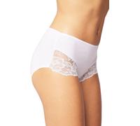 Vivisence culotte femme dentelle taille élastique sous-vêtements dentelle classique 4008, blanc, xl