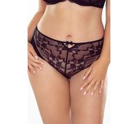 Vivisence culotte femme dentelle tulle avec encolure et noeud floral 1052, noir, m