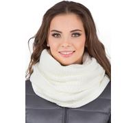 Vivisence écharpe d'hiver pour femme sur une boucle couvre-cou chaud et confortable pour l'hiver et l'automne écharpe épaisse chaude, écharpe d'hiver classique pour femme, fabriquée dans l'UE, écru, t