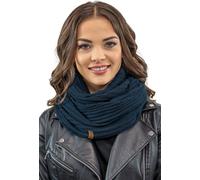 Vivisence écharpe d'hiver pour femme sur une boucle couvre-cou chaud et douillet pour l'hiver et l'automne écharpe épaisse chaude, écharpe d'hiver classique pour femme, fabriquée dans l'UE, bleu foncé
