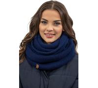 Vivisence écharpe d'hiver pour femme sur une boucle couvre-cou chaud et douillet pour l'hiver et l'automne écharpe épaisse chaude, écharpe d'hiver classique pour femme, fabriquée dans l'UE, bleu foncé
