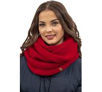 Vivisence écharpe d'hiver pour femmes avec boucle couvre-cou chaud et confortable pour l'hiver et l'automne écharpe épaisse chaude, écharpe d'hiver classique pour femmes, fabriquée dans l'UE, rouge, t