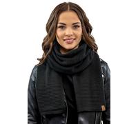 Vivisence écharpe d'hiver pour femmes, cache-cou chaud et douillet pour l'hiver et l'automne, écharpe chaude et épaisse, écharpe d'hiver classique pour femmes, fabriquée dans l'UE, noire, taille uniqu