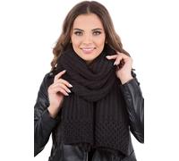 Vivisence écharpe d'hiver pour femmes, cache-cou chaud et douillet pour l'hiver et l'automne, écharpe chaude et épaisse, écharpe d'hiver classique pour femmes, fabriquée dans l'UE, noire, taille uniqu