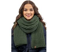 Vivisence, écharpe d'hiver pour femmes, couvre-cou chaud et douillet pour l'hiver et l'automne, écharpe d'hiver classique pour femmes, fabriquée en UE, vert, taille unique