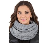 Vivisence écharpe d'hiver pour femmes, écharpe chaude et douillette pour l'hiver et l'automne, écharpe d'hiver classique pour femmes, fabriquée dans l'UE, gris clair, taille unique