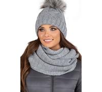 Vivisence écharpe d'hiver pour femmes, écharpe chaude et douillette pour l'hiver et l'automne, écharpe d'hiver classique pour femmes, fabriquée dans l'UE, gris clair, taille unique