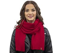 VIVISENCE Écharpe Femme Automne Et Hiver Classique Et Élégante En Acrylique Taille 174X40 Cm Idéale Pour L'hiver Douce Confortable Et Facile À Entretenir Accessoire Mode 7042S, Rouge,Taille Unique