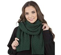 VIVISENCE Écharpe Femme Hiver Automne Élégante En Laine Chaude Accessoire Pour Le Confort Et Le Style En Extérieur Composition Douce Et Flexible Couleurs Classiques 7015S, Vert,Taille Unique