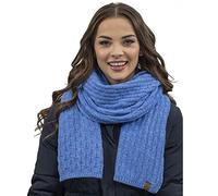 VIVISENCE Écharpe Femme Hiver Automne Élégante En Laine Chaude Accessoire Pour Le Confort Et Le Style En Extérieur Composition Douce Et Flexible Couleurs Classiques 7015S, Bleu Denim,Taille Unique