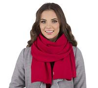 VIVISENCE Écharpe Femme Pour L'hiver L'automne Élégante Classique En Laine Et Acrylique Accessoire Mode Pour Hiver Tricot Doux Et Confortable 7102, Rouge,Taille Unique