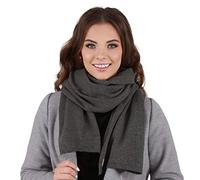 VIVISENCE Écharpe Femme Pour L'hiver L'automne Élégante Classique En Laine Et Acrylique Accessoire Mode Pour Hiver Tricot Doux Et Confortable 7102, Graphite,Taille Unique