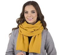 VIVISENCE Écharpe Femme Pour L'hiver L'automne Élégante Classique En Laine Et Acrylique Accessoire Mode Pour Hiver Tricot Doux Et Confortable 7102, Miel,Taille Unique