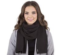 VIVISENCE Écharpe Femme Pour L'hiver L'automne Élégante Classique En Laine Et Acrylique Accessoire Mode Pour Hiver Tricot Doux Et Confortable 7102, Noir,Taille Unique