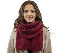 VIVISENCE Écharpe Femme Pour L'hiver L'automne Élégante En Laine Chaude Modèle Idéal Pour Les Jours Froids Taille 205X65cm Adaptée À Toutes Les Tenues 7101, Bordeaux,Taille Unique