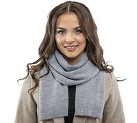 VIVISENCE Écharpe Pour Femme L'automne Et L'hiver Élégante Et Chaude En Laine Mélangée Froid Grande Taille Confortable Mode Et Style Protection Contre Le Froidt 7104, Gris Clair,Taille Unique