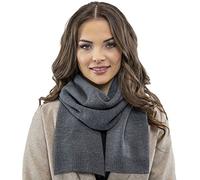 VIVISENCE Écharpe Pour Femme L'automne Et L'hiver Élégante Et Chaude En Laine Mélangée Froid Grande Taille Confortable Mode Et Style Protection Contre Le Froidt 7104, Gris Foncé,Taille Unique