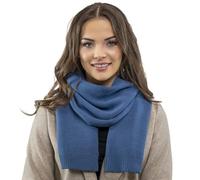 VIVISENCE Écharpe Pour Femme L'automne Et L'hiver Élégante Et Chaude En Laine Mélangée Froid Grande Taille Confortable Mode Et Style Protection Contre Le Froidt 7104, Bleu,Taille Unique