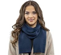 VIVISENCE Écharpe Pour Femme L'automne Et L'hiver Élégante Et Chaude En Laine Mélangée Froid Grande Taille Confortable Mode Et Style Protection Contre Le Froidt 7104, Bleu Foncé,Taille Unique