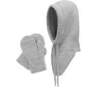 Vivisence Ensemble d'hiver pour femmes Echarpe, bonnet et gants chauds doublés de polaire en fil doux et chaud, idéal pour les jours d'hiver froids, gris clair, taille unique
