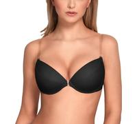 Vivisence Eve 1012 Push-Up podprsenka Lady Transparent Backless Removable Patternless EU, čierna,65D