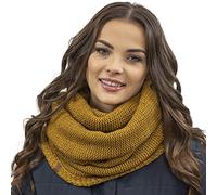 Vivisence Femme Echarpe Cache Cou Pour L'automne Et L'hiver Chaud Elegant Confortable Tricot Doux Taille Universelle Modele Polyvalent Ideal Pour Activites Quotidiennes 7103, Jaune Foncé,Taille Unique
