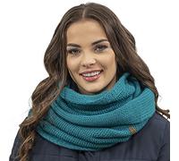 VIVISENCE Femme Echarpe Cache Cou Pour L'automne Et L'hiver Chaud Elegant Confortable Tricot Doux Taille Universelle Modele Polyvalent Ideal Pour Activites Quotidiennes, Turquoise Foncé,Taille Unique