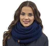 VIVISENCE Femme Echarpe Cache Cou Pour L'automne Et L'hiver Chaud Elegant Confortable Tricot Doux Taille Universelle Modele Polyvalent Ideal Pour Activites Quotidiennes 7103, Bleu Foncé,Taille Unique