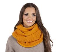 VIVISENCE Femme Echarpe Cache Cou Pour L'automne Et L'hiver Chaud Elegant Confortable Tricot Doux Taille Universelle Modele Polyvalent Ideal Pour Activites Quotidiennes 7103, Miel,Taille Unique