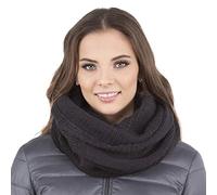 VIVISENCE Femme Echarpe Cache Cou Pour L'automne Et L'hiver Chaud Elegant Confortable Tricot Doux Taille Universelle Modele Polyvalent Ideal Pour Activites Quotidiennes 7103, Noir,Taille Unique