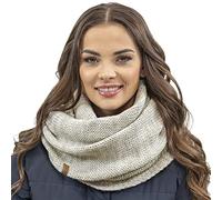 VIVISENCE Femme Echarpe Cache Cou Pour L'automne Et L'hiver Chaud Elegant Confortable Tricot Doux Taille Universelle Modele Polyvalent Ideal Pour Activites Quotidiennes, Beige Mélange,Taille Unique