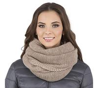 VIVISENCE Femme Echarpe Cache Cou Pour L'automne Et L'hiver Chaud Elegant Confortable Tricot Doux Taille Universelle Modele Polyvalent Ideal Pour Activites Quotidiennes 7103, Beige,Taille Unique