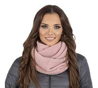 Vivisence Femme Echarpe Cache Cou Pour L'automne Et L'hiver Chaud Elegant Confortable Tricot Doux Taille Universelle Modele Polyvalent Ideal Pour Activites Quotidiennes 7103, Rose Poudré,Taille Unique