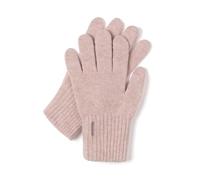 VIVISENCE Gants Pour Femme L'automne Et L'hiver En Laine À Cinq Doigts Avec Bord Côté Élégante Confort Optimal Taille Universelle Idéal Pour Froid Et Vent Protection, Rose Poudré,Taille Unique