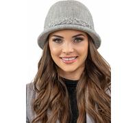 Vivisence ladies cap elegant winter cap warm and cosy headwear for winter and autumn warm thick knitted cap, classic cap for women, EU, light grey, one size fits all