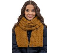 Vivisence ladies winter scarf warm and cosy neck cover for winter and autumn warm thick scarf, classic winter scarf for women, EU, dark yellow colour, one size fits all