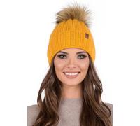 Vivisence lady bobble hat headgear winter warm thick patterned 7019, EU, honey, one size fits all