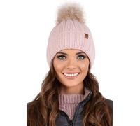 Vivisence lady bobble hat headgear winter warm thick patterned 7019, EU, pink, one size fits all