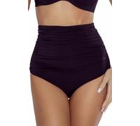 Vivisence Maillot de bain taille haute pour femme Maillot de plage classique sans motif 3011, noir,38