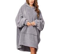 Vivisence Oversize Hoodie Blanket Ladies | Oversize Sweatshirt Cosy Sweater For Women | XXL Pullover Hoodie | Winter Sweater 5028, Grey,One Size