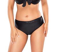 VIVISENCE Slip De Bain Bas De Maillot De Bain 3005 - Fabriqué en UE, Noir Brillant,48