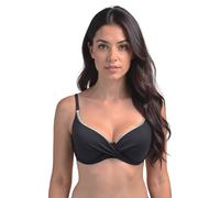 VIVISENCE Soutien Gorge De Bain Femme Push Up Armatures Bretelles Réglables Fermeture Dos Résistant Déformation Décoloration Plage Piscine Élégant Galbant, Noir-Or,110D
