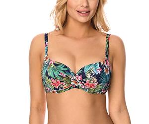 VIVISENCE Soutien-Gorge De Bain Push-Up Haut De Maillot De Bain 3222, Bleu Marine,100E
