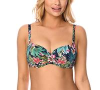 VIVISENCE Soutien-Gorge De Bain Push-Up Haut De Maillot De Bain 3222, Bleu Marine,90D