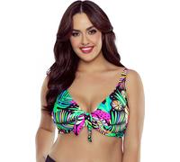 Vivisence Soutien-gorge de bikini pour femmes Maillot de bain bonnets souples rayés Ajustable EU 3203, Tropical,75F