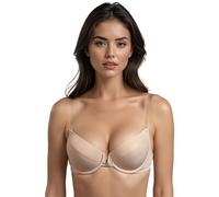 VIVISENCE Soutien Gorge Push Up Dos Nu Silicone Bretelles Dos Ouvert 1086, Beige,95C